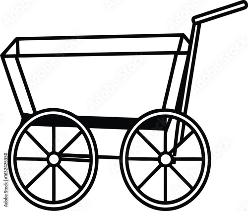 cart silhouette on white background