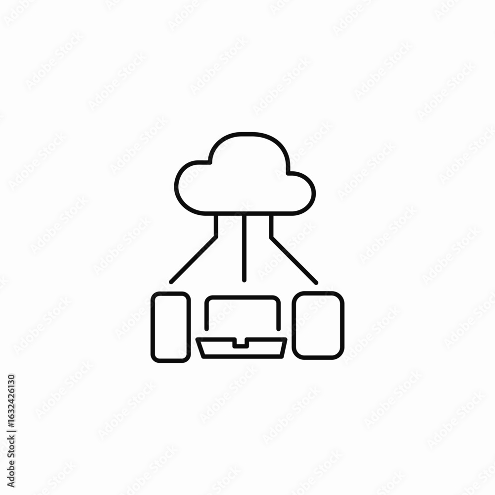 Fototapeta premium cloud device connections icon sign vector