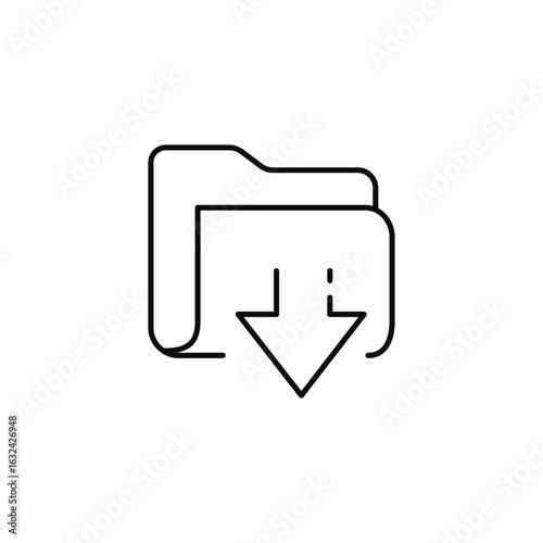 folder download icon sign vector