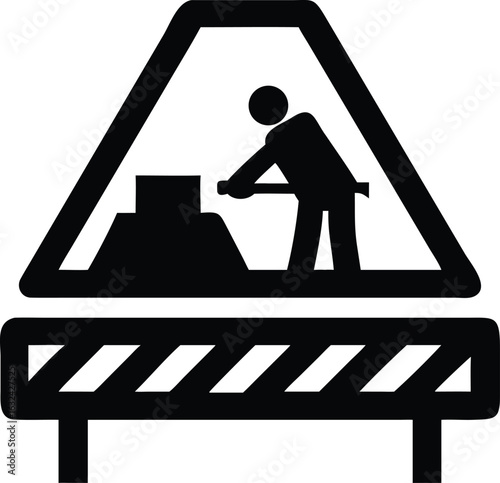 construction silhouette with transparent backgroun