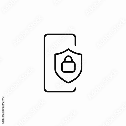 protected mobile phone icon sign vector