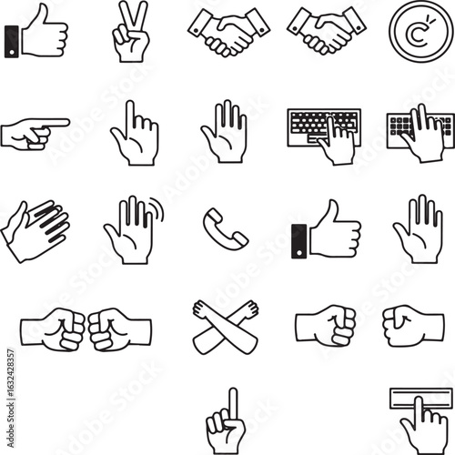 Minimalist Hand Gestures Vector Icons