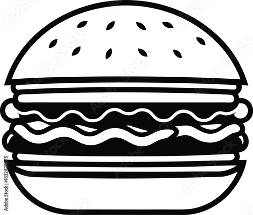 cool burger silhouette. Tasty burger and orange juice vector icon for web design and mobile application user interface