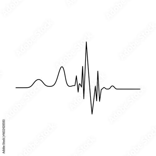 Vector illustration of heartbeat pulse line graph isolated on white background for medical design