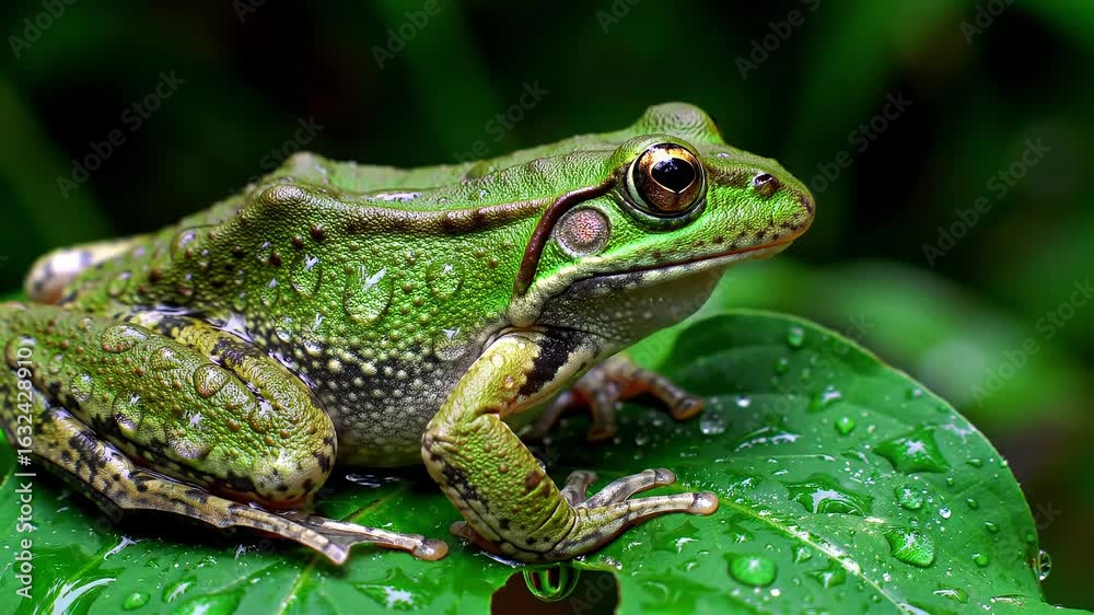 Frog on a Leaf A Close-Up of Nature's Beauty Frog on a Leaf A Close-Up of Nature's Beauty