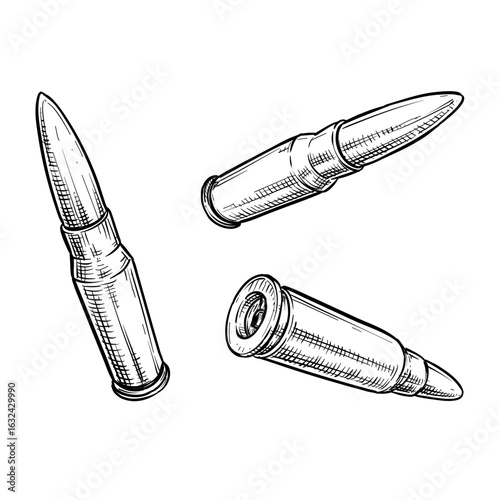 bullets vector line art hand drawn illustration