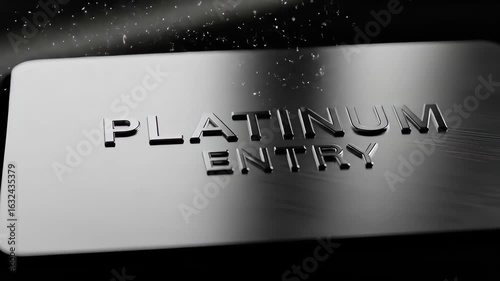 A sleek platinum entry card, representing luxury, exclusive access, and premium membership, perfect for modern branding, corporate identity, and conveying elite status and privilege