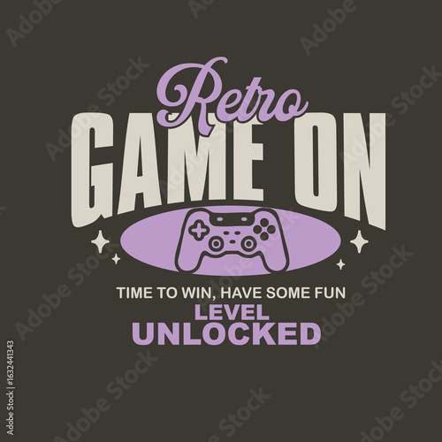 Retro Game On level unlocked vector design