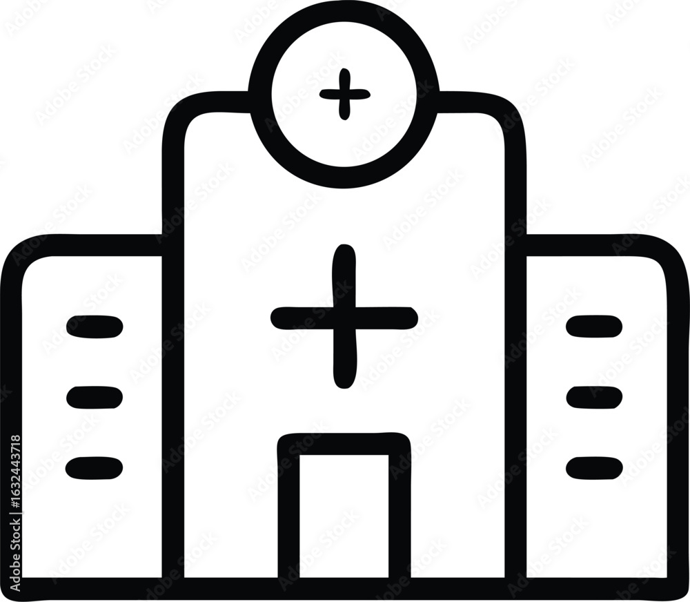 Fototapeta premium Simple outline vector of building for UI and UX