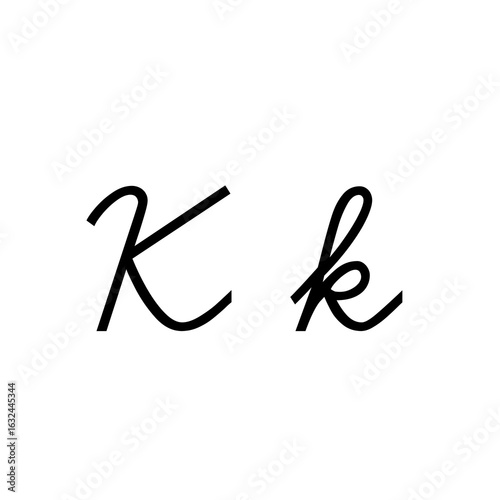 The image shows a cursive-style uppercase and lowercase letter 