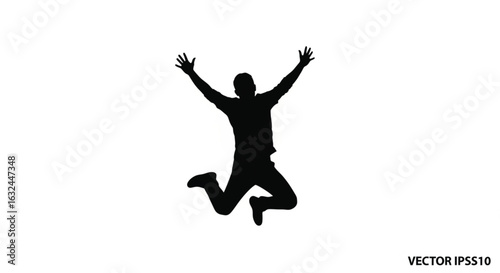 Man Jumping with Joy and Success
