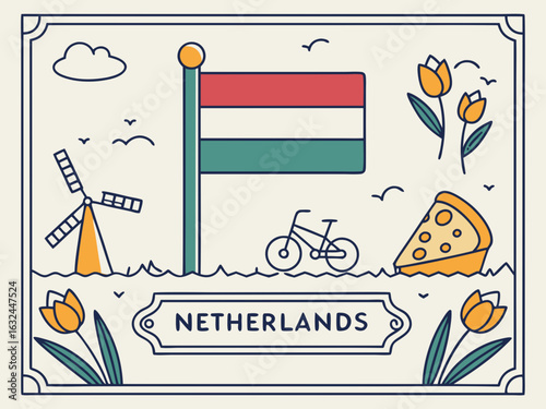 Netherlands flag, National Netherlands flag. Vector illustration. High quality