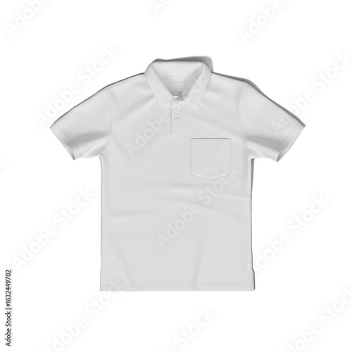 Clean White Polo Shirt Mockup with Pocket and Collar