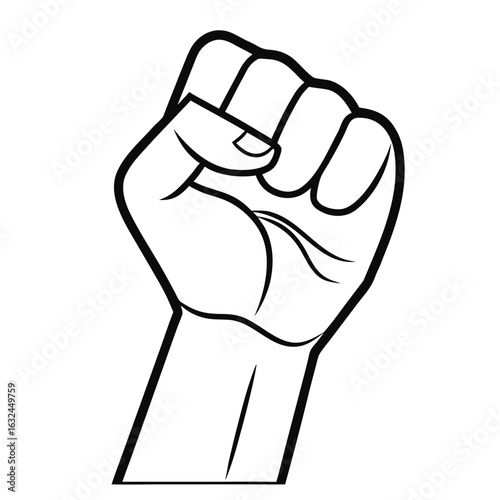 Black fist raised in protest vector illustration symbol power