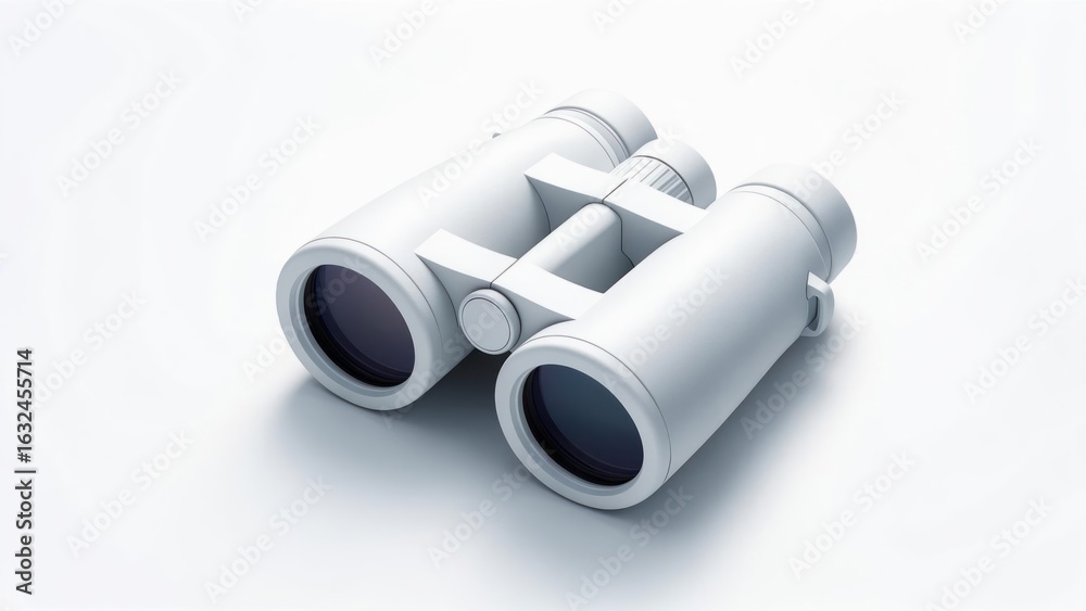 Fototapeta premium White binoculars on white background