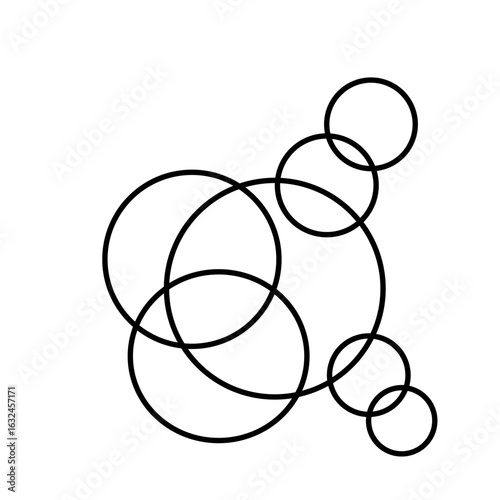  overlapping circular bubble rings