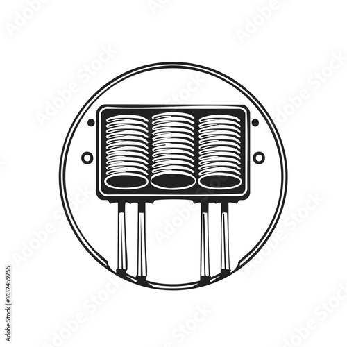 Photoresistor light dependent resistor LDR electronic component vector icon
