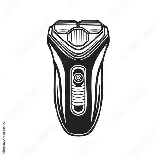 Classic electric shaver vector illustration in a monochrome vintage style