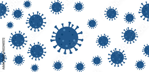 Virus particles scattered across a plain white background. Monekypox, Mpox, Nipah virus. Vector illustration art