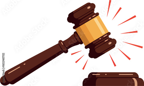 Judge s gavel striking sound block