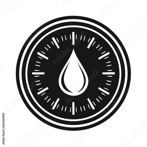 Timer with a drop icon for humidity, irrigation, or speed control for industrial and domestic appliances