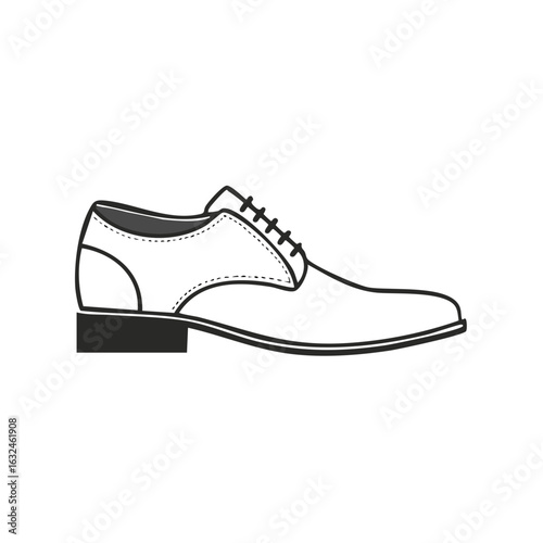 Classic Men's Oxford Shoe Outline Illustration