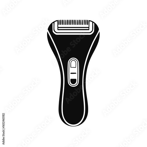 Black Silhouette of an Electric Hair Removal Device with a Button