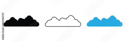 Cloud icons vector pack in black and blue colors .Vector illustration . in eps 10 .
