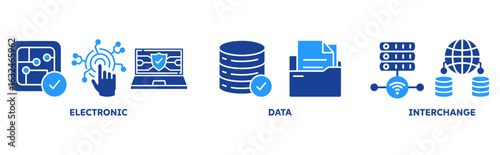 EDI icon set illustration concept with icon of electronic, data, interchange