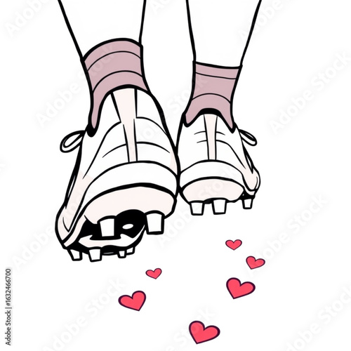  Cleats with heart-shaped prints