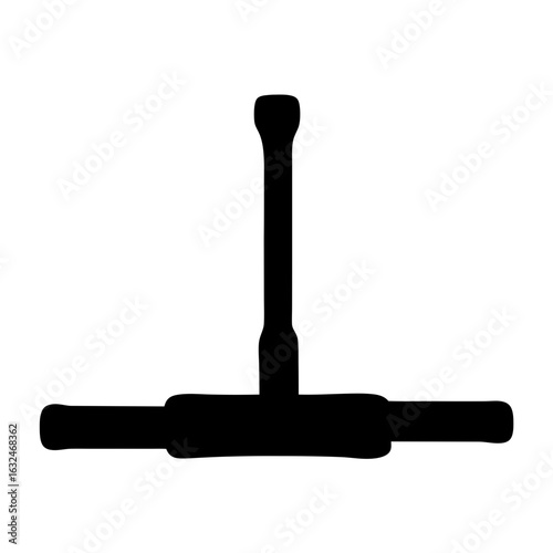 Silhouette of a Thandle socket wrench, a tool for mechanical work