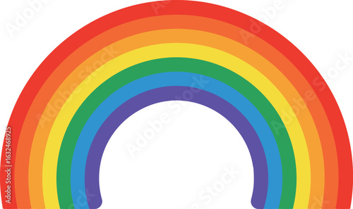 Vibrant rainbow arc hope joy weather symbol