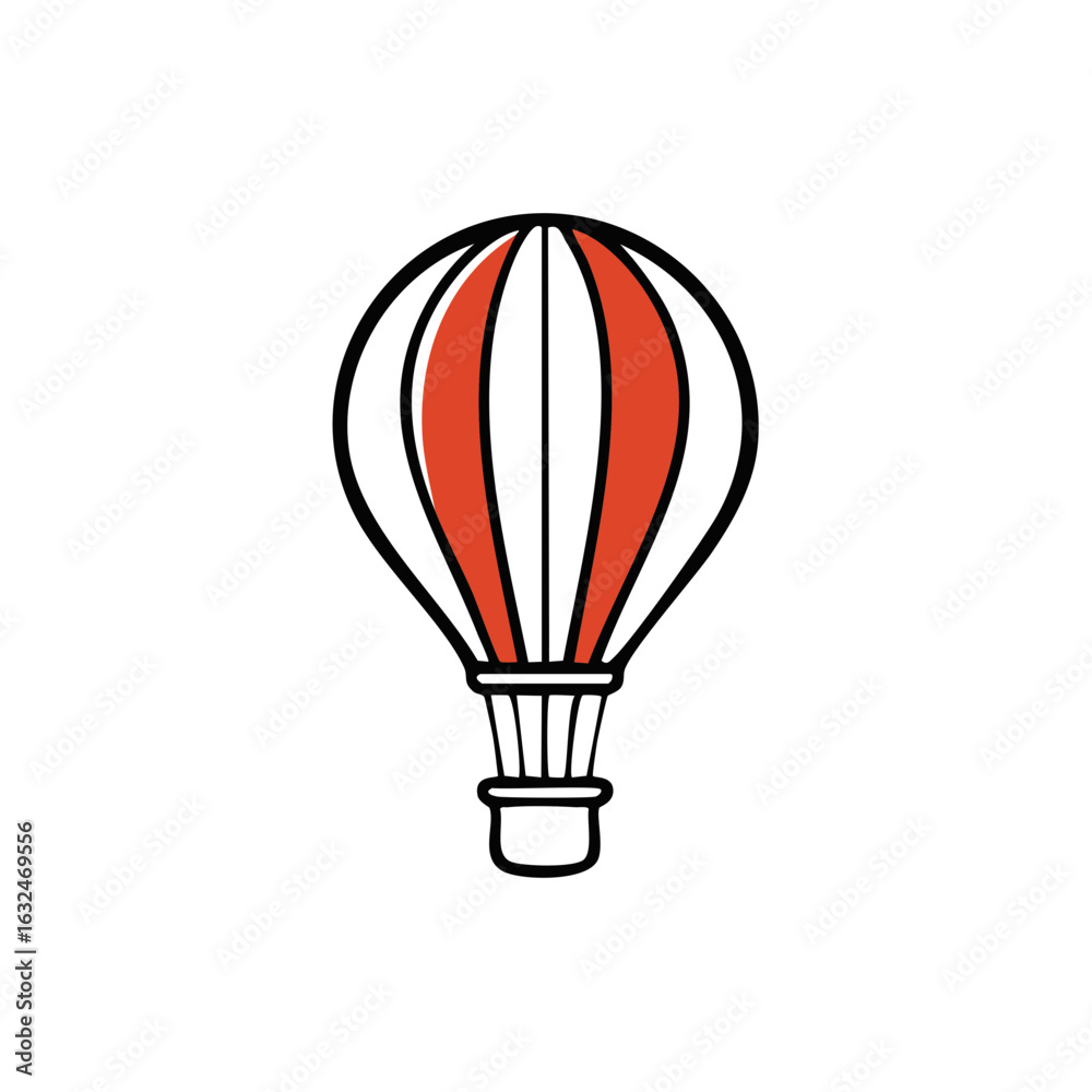 Obraz premium Hot air balloon illustration, retro travel design