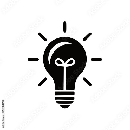 Lightbulb graphic icon symbol. Innovation, inspiration and creativity illustration icon.