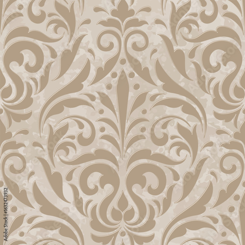 Damask modern seamless pattern element. Vintage classical old fashioned damask ornament, seamless texture for wallpapers, textile.
