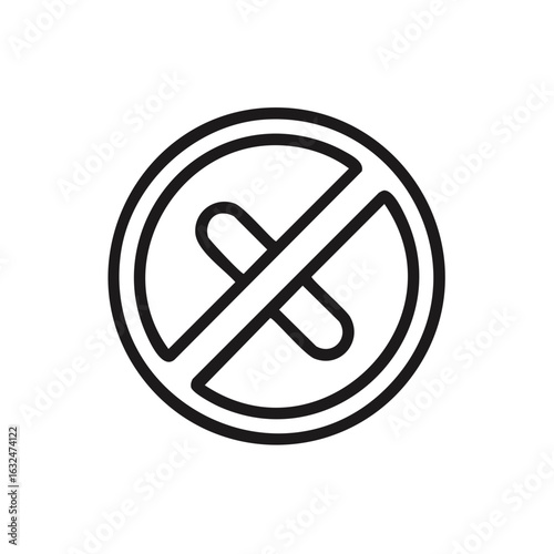 Simple graphic symbol for negation or prohibition in a clean outline style