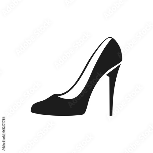 Elegant stiletto heel shoe vector illustration, woman's fashion footwear, minimalist design for formal attire or special occasions