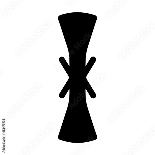 A black and white image of an African Adinkra symbol called Dwennimmen