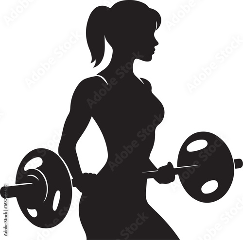 Collection of fitness icons for women isolated on white background