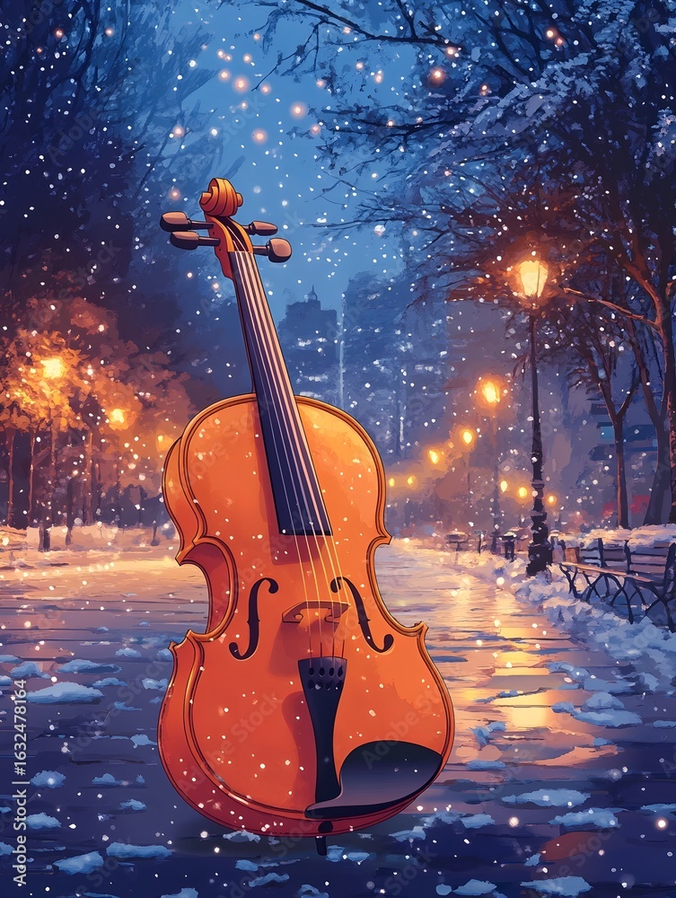 Fototapeta premium Street performer's violin performance