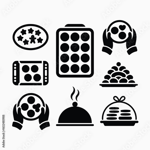Baking And Food Icons Collection cookies tray