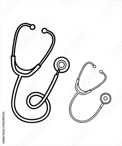 Stethoscope with heart on white background medical healthcare equipment for doctors and cardiology
