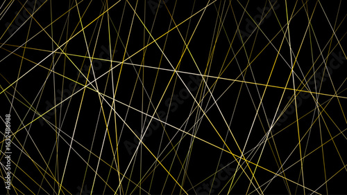 Random geometric line pattern on a black backdrop background. Random line low poly pattern. abstract seamless line vector. Random chaotic lines abstract geometric patterns of modern design.