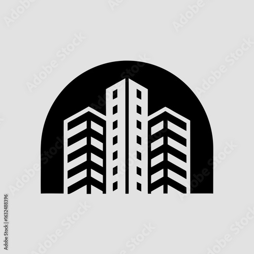 “Skyscraper Cityscape Logo – Urban Architecture, Modern Skyline, Minimal Vector Design, Editable Stroke”