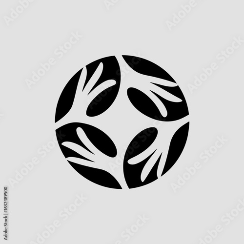 Wellness Hand in Circle Icon | Health, Care, Mindfulness, Holistic, Healing, Vector