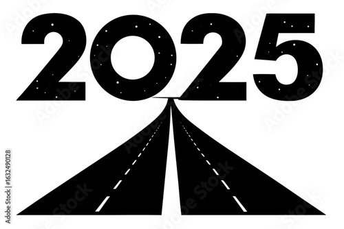 Future business success is a clear road ahead, with an arrow-straight path on the asphalt leading to the sky