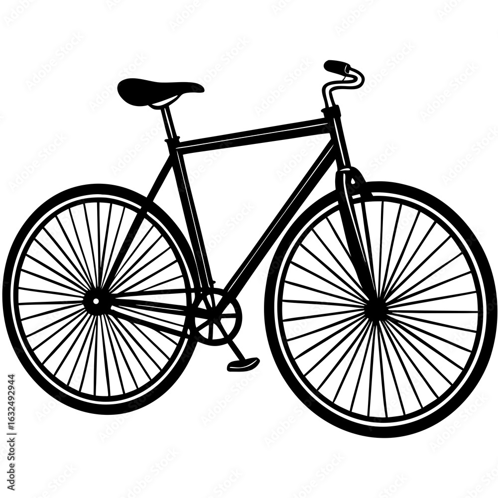 Fototapeta premium Vintage bicycle silhouette, bicycle vector illustration