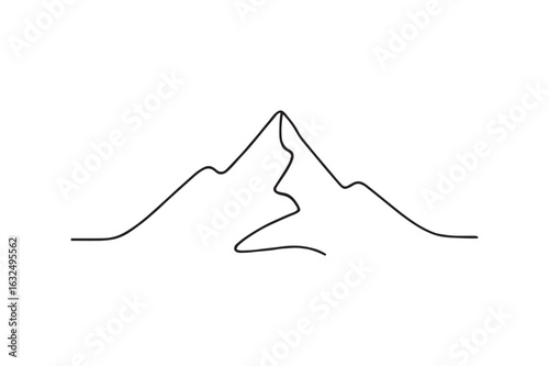Mountain Peak continuous one line drawing minimalism design