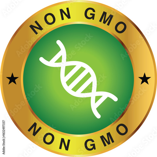 non gmo gold color icon design
