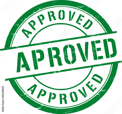 Approved stamp green ink stamp symbol sign valid seal isolated transparent vector illustration white background confirm accepted received tampon